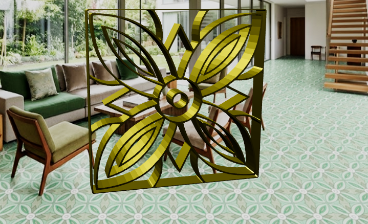 New Design Flowers Tile Template .STL File Digital Product
