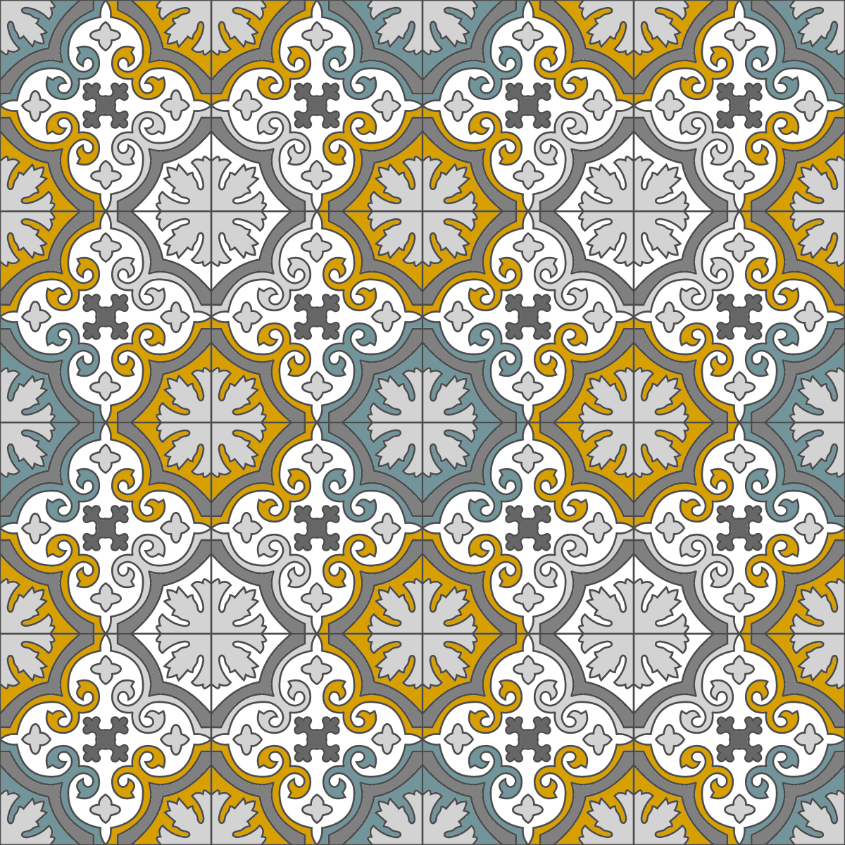 Vintage Tile Pattern Flooring Stencil - Instant Downloadable Digital File - Image 3