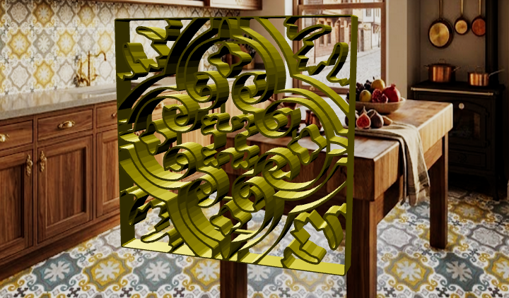 Vintage Tile Pattern Flooring Stencil - Instant Downloadable Digital File