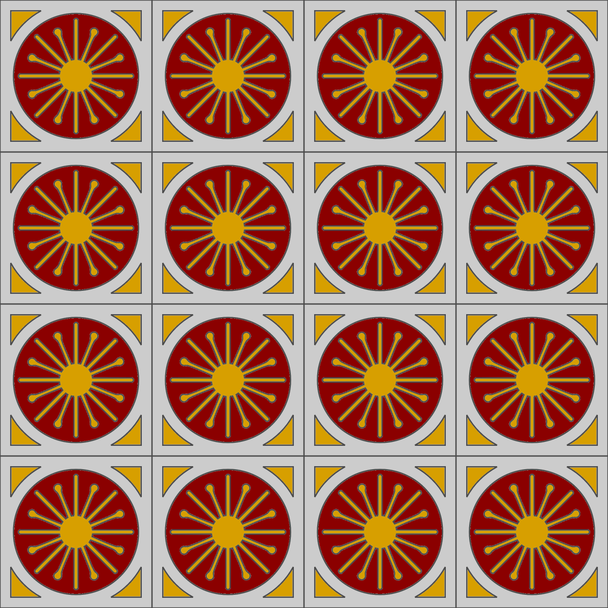 Mexican Sun Cement Tile Mold STL File (Digital Product) - Image 2